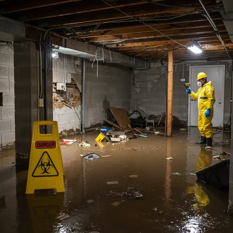 Flooded Basement Electrical Hazard in Burgaw, NC Property